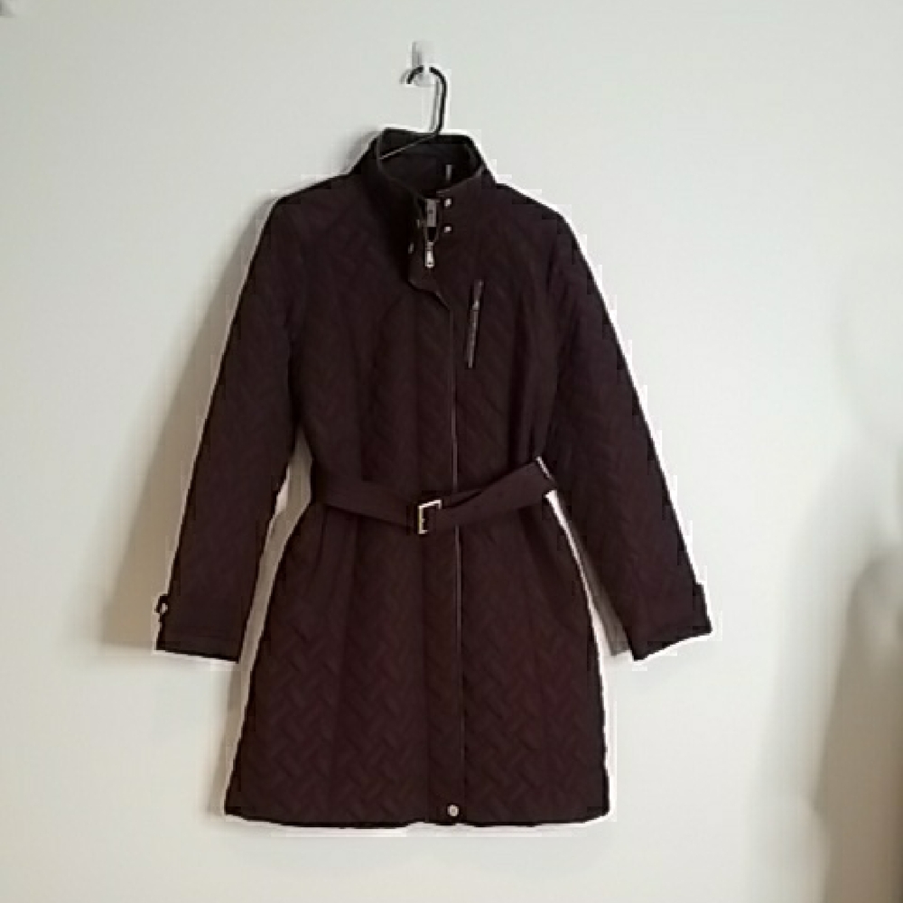 Cole Haan Burgundy Quilted  Coat